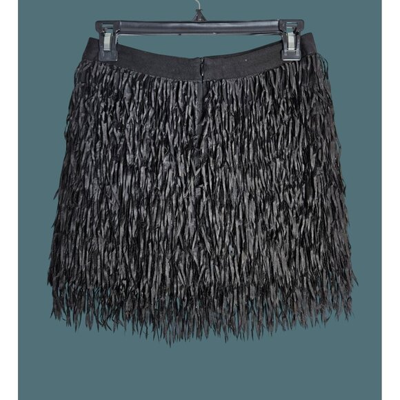 2/$35- POL Black Chic Fringe Flapper Coastal Cowgirl Festival Mini Skirt Women S - Picture 3 of 8